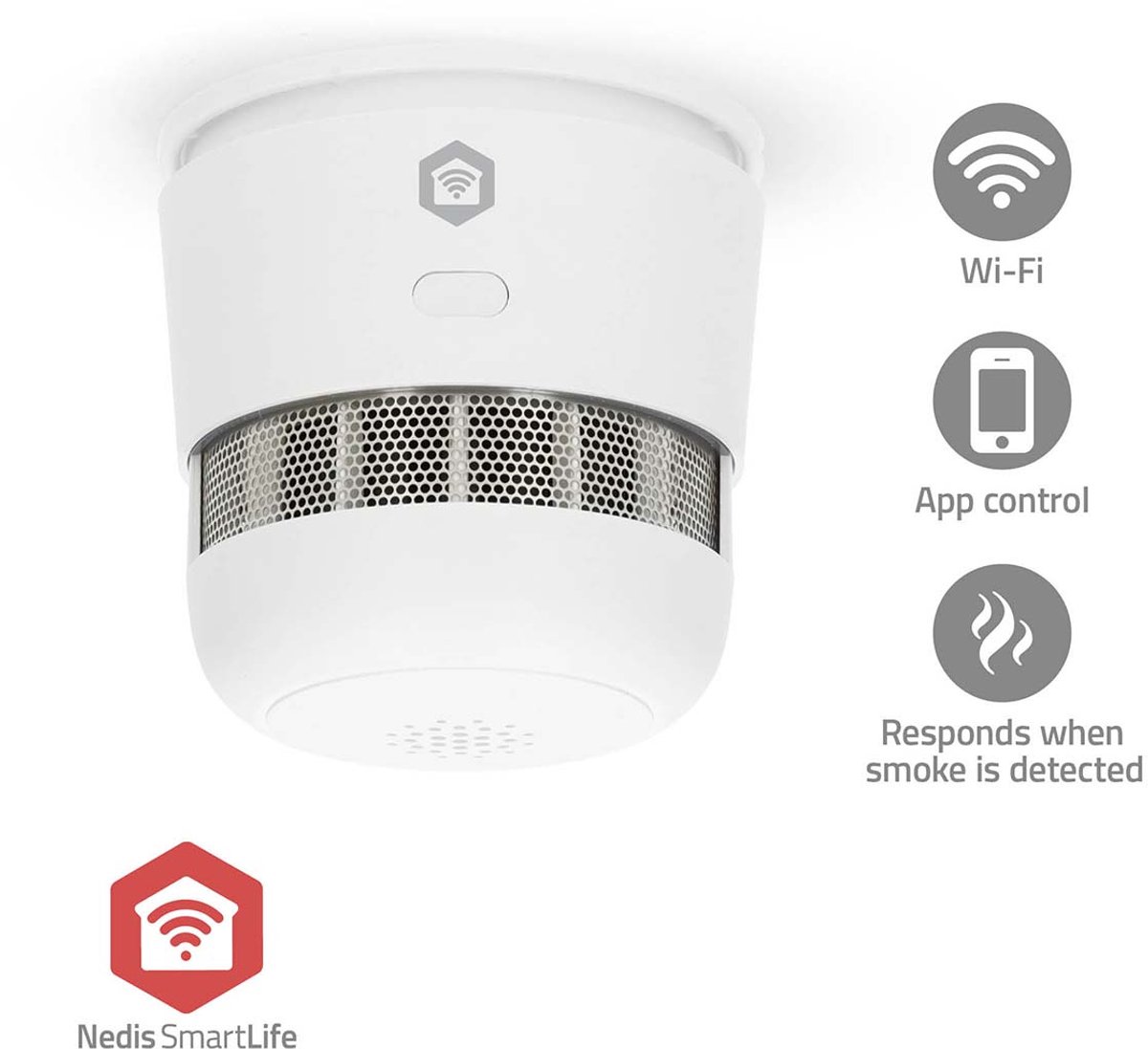 Nedis SmartLife Smoke Detector Zigbee White