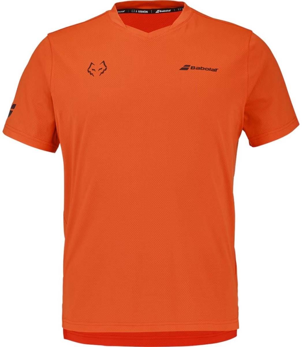 Camiseta Babolat Crew Neck Tee Red Orange 2026 J. Lebrón