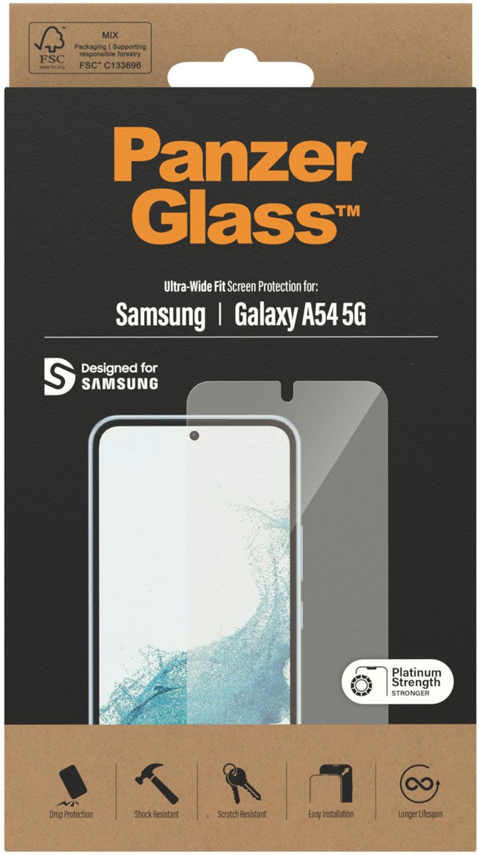 PanzerGlass Screen Protector Samsung Galaxy A54 5G | Ultra-Wide Fit