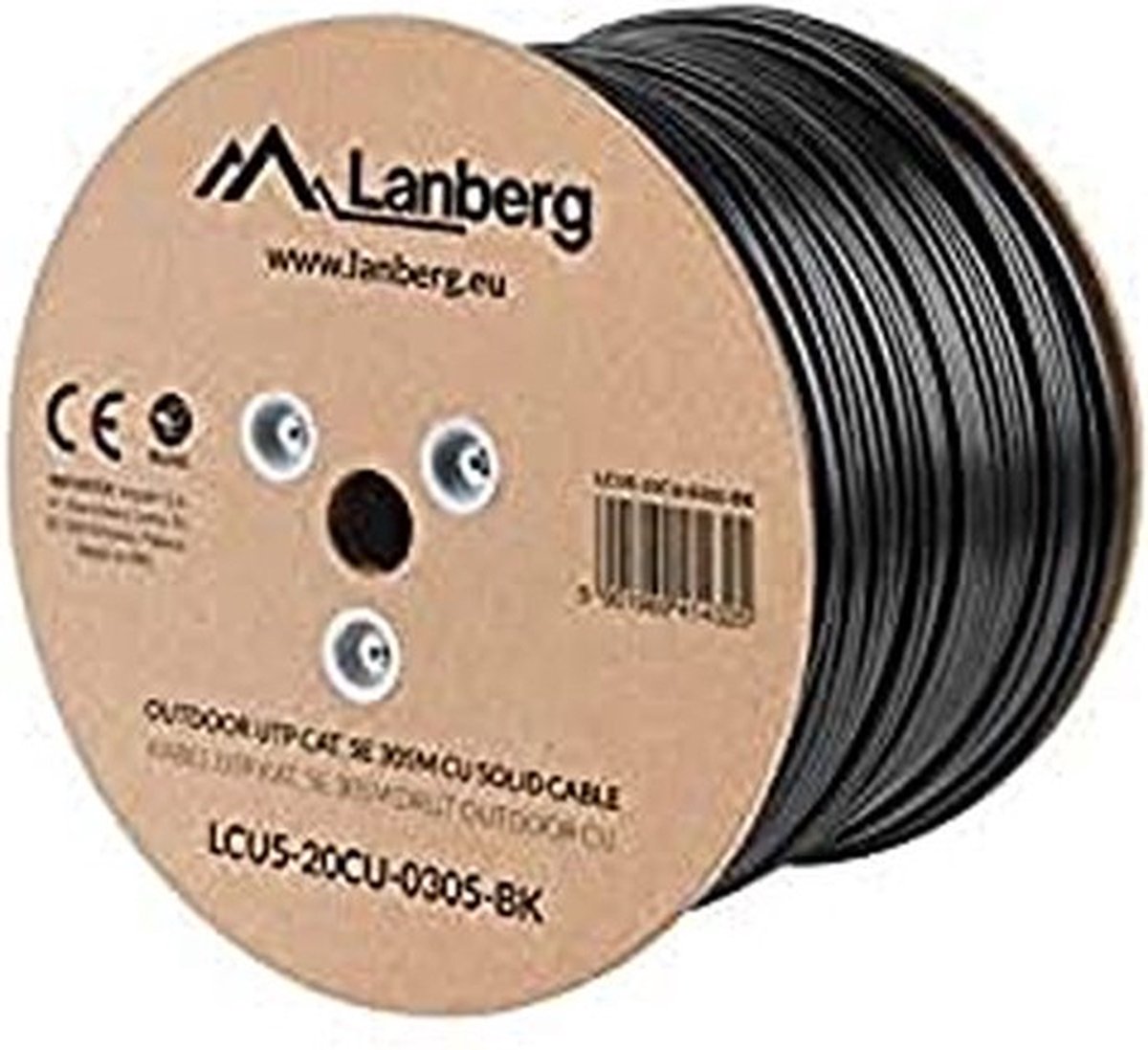 Lanberg bulk cable - 305 m - black - Svart - 305m