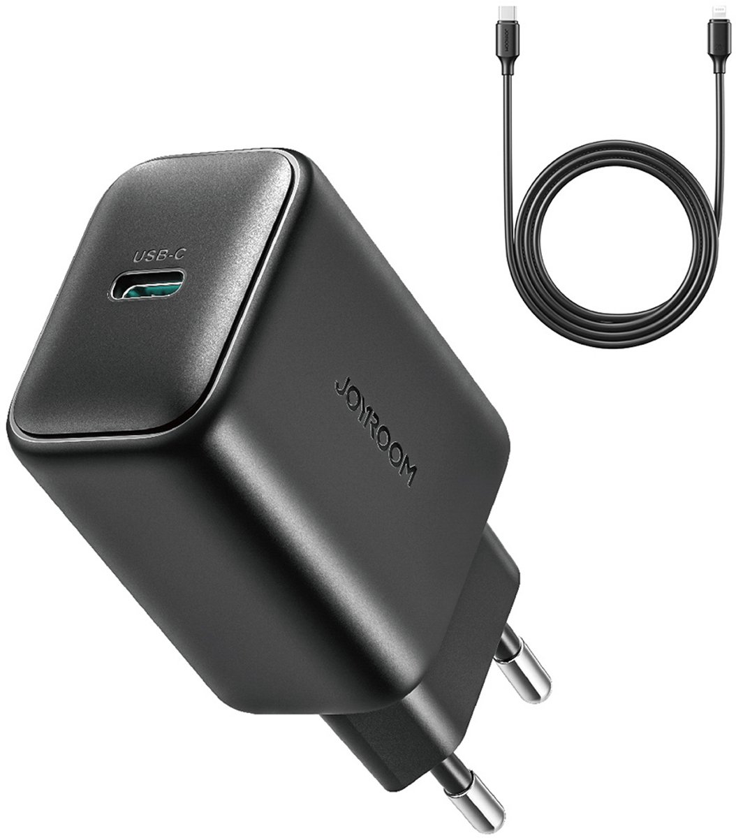 Joyroom JR-TCF23 network charger USB-C 25W SFC / PPS / PD - black + USB-C / USB-C cable 1m