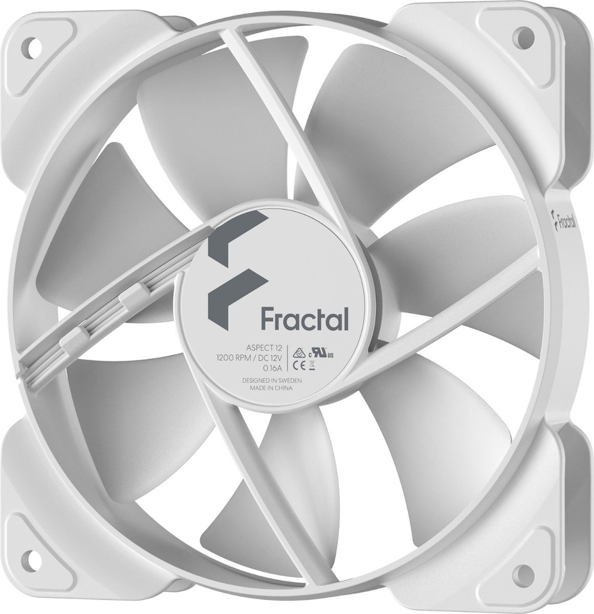 Fractal Design Aspect 12 - Chassi fläkt - 120mm - Vit