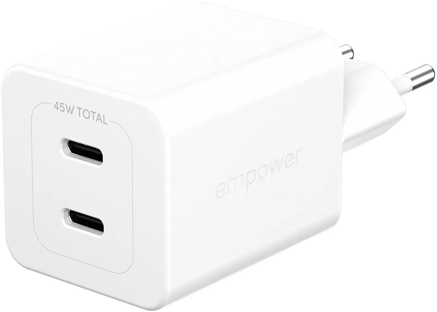 empower by PanzerGlass Turbo 45W Charger incl. 2 x USB-C | EU Plug | Silver White