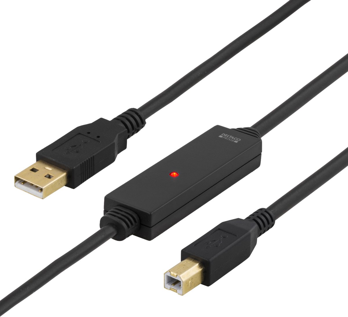 Deltaco Prime Usb-ex10m 10m Usb-a Usb-b Svart