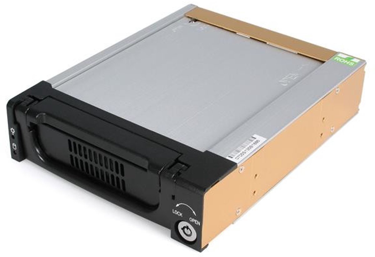 StarTech.com Robust svart Aluminium 5.25in SATA-hårddisk Mobile racklåda