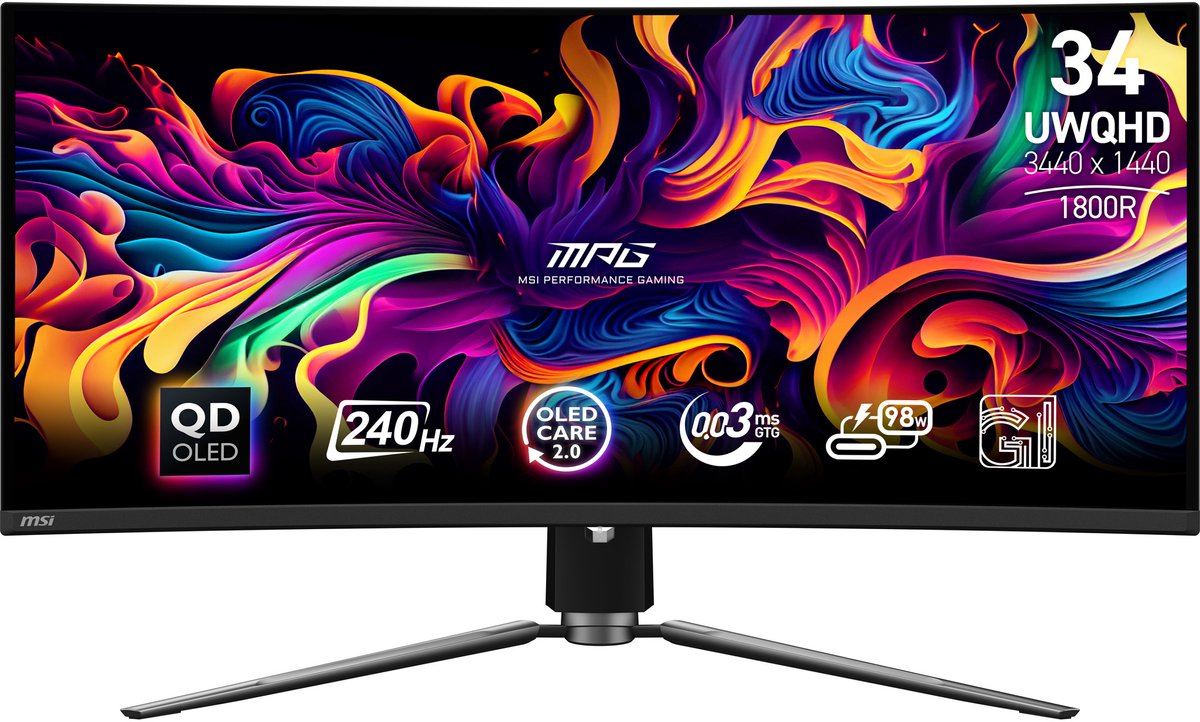 34" MSI MPG 341CQPX QD-OLED - OLED monitor - curved - 34.18" - HDR