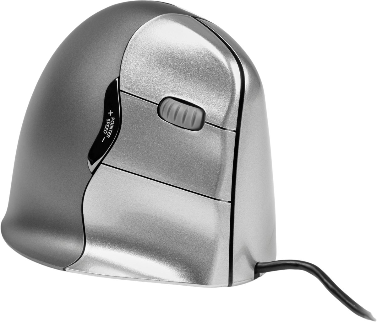 Evoluent Vertical Mouse 4 Ergonomic Right Usb-a Mus Svart, Grå, Silver