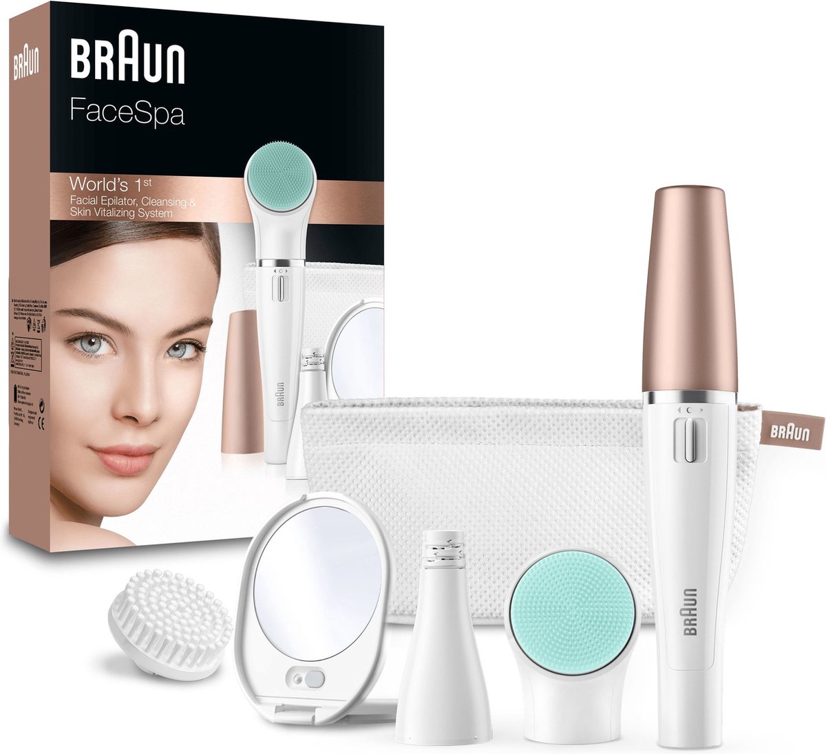 Braun FaceSpa 851V Oro, Blanco
