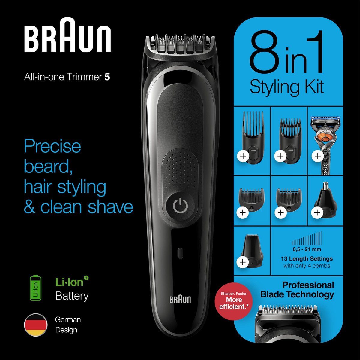 Braun MultiGroomer MGK5260 Batería 13 2,1 cm Negro