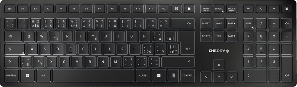 Cherry KW 9100 SLIM - Tangentbord - Tjeckiska/slovenska - Silver
