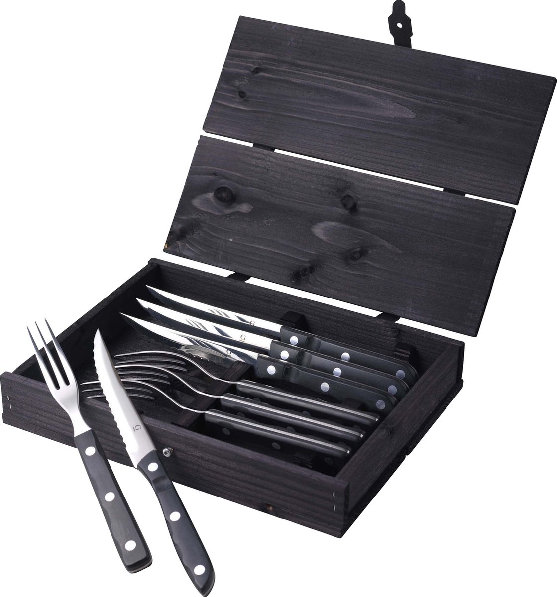 Gense Old Farmer Black steak/grill cutlery 8 pcs