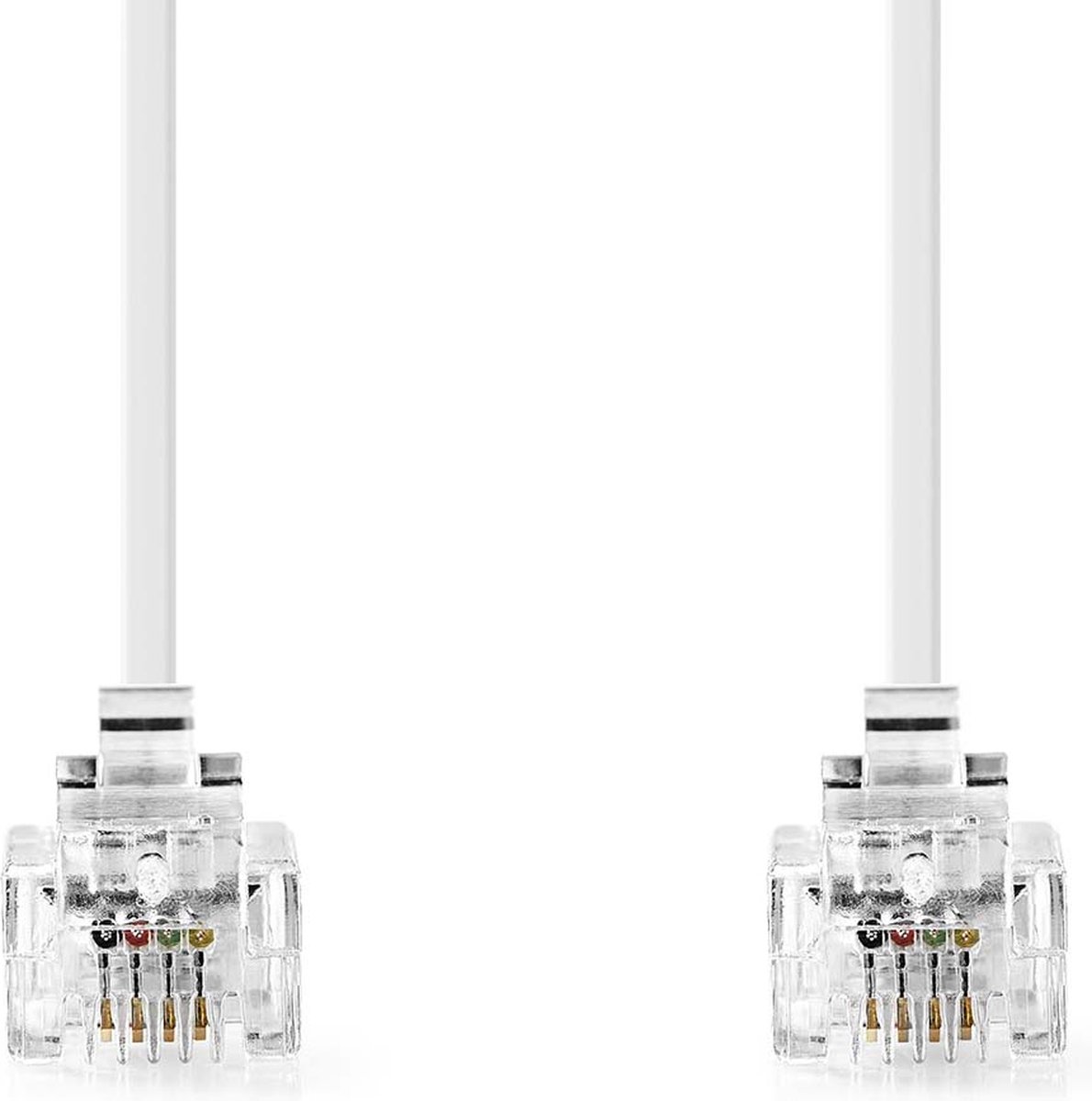 Luxorparts Telefonkabel RJ11 till RJ11 vit 5 m