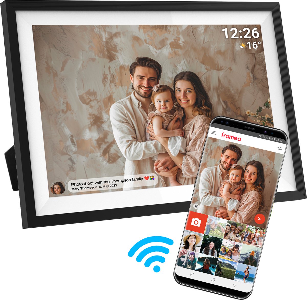 Denver PFF-1516 Wi-Fi-fotoram 15.6” - Black