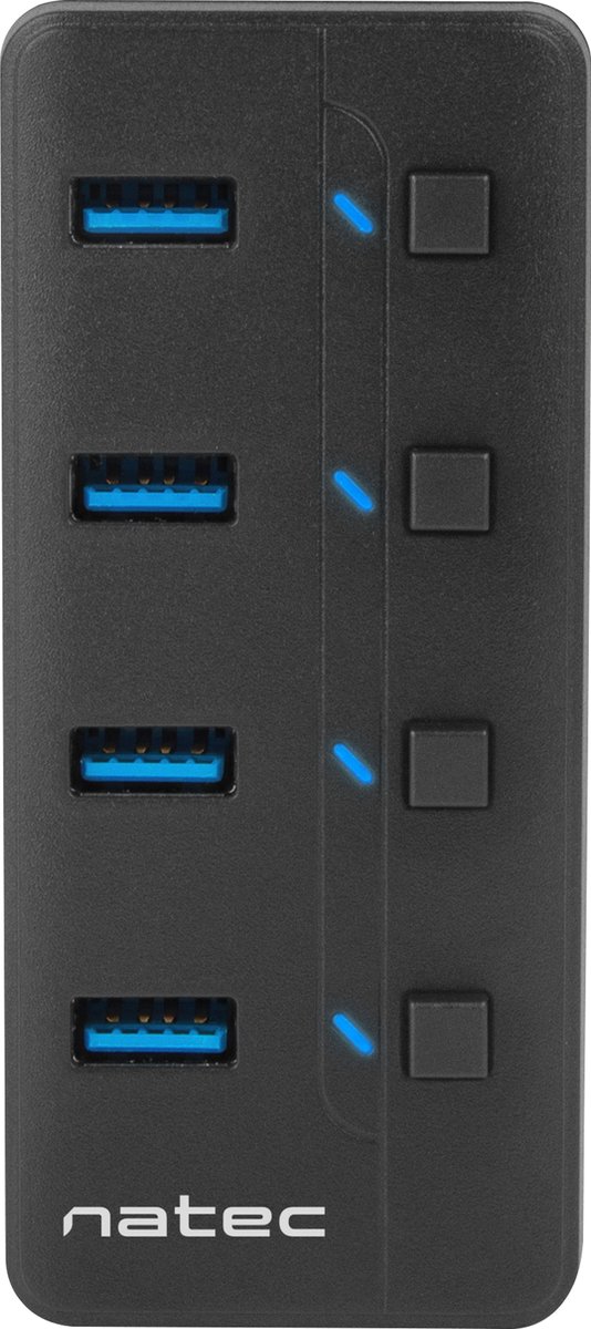 Natec NHU-1557 Hub USB 3.0 Mantis2 4-ports USB Hub - USB 3.2 - 4 porte - Svart