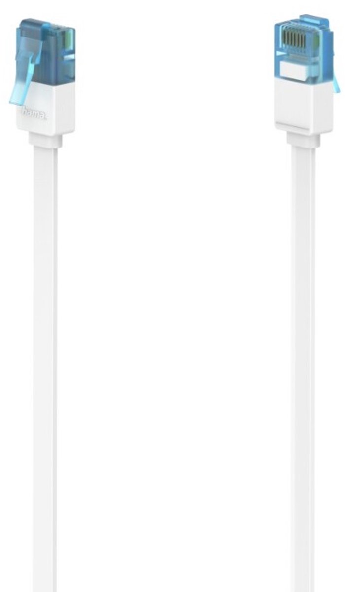 Hama Network Cable Cat6A 10Gbit/S U/Utp Flat White 15m - Vit - 15m