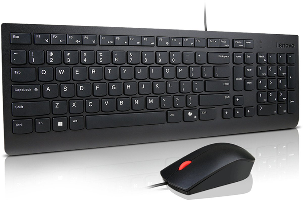 Lenovo Essential Wired Combo - keyboard and mouse set Input Device - Tastatur & Mus set - Engelska (UK) - Svart