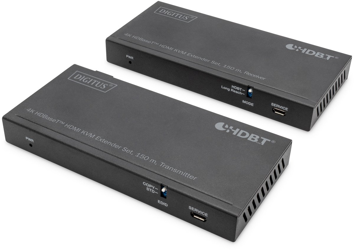 DIGITUS 4K HDBaseT 2.0 HDMI KVM Extender Set - 150 m