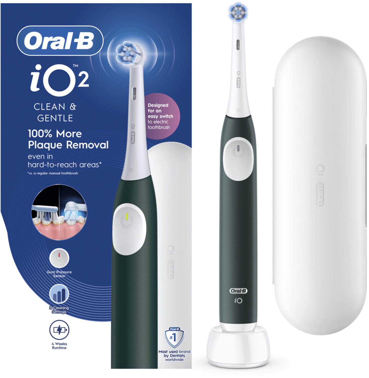 Oral-B iO2 Adulto Cepillo dental vibratorio Verde, Blanco