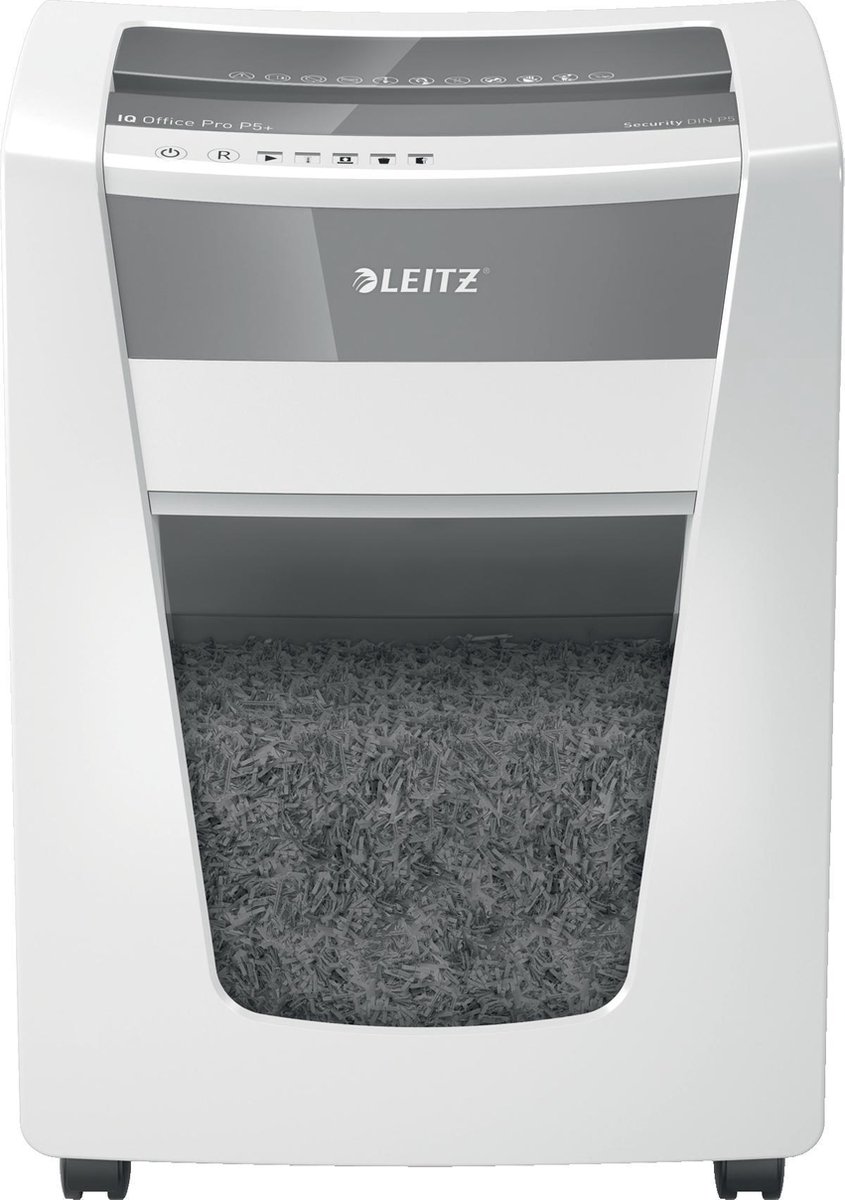 Leitz IQ Office Pro P5+ Makulator 7 Blad Partikelsnit 2 x 5 mm P-5 30 l Makulerer også Hæfteklammer, Papirclips