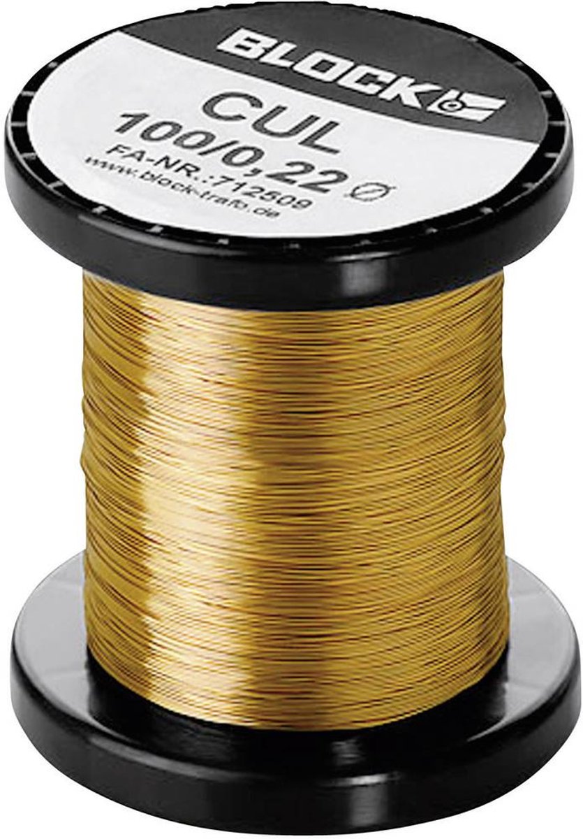 BLOCK Lakeret kobbertråd Udvendig diameter (uden isoleringslak): 0.50 mm 54 m 0.10 kg