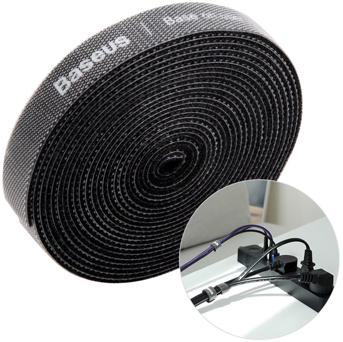 Baseus Rainbow Circle Velcro Straps 3m Black