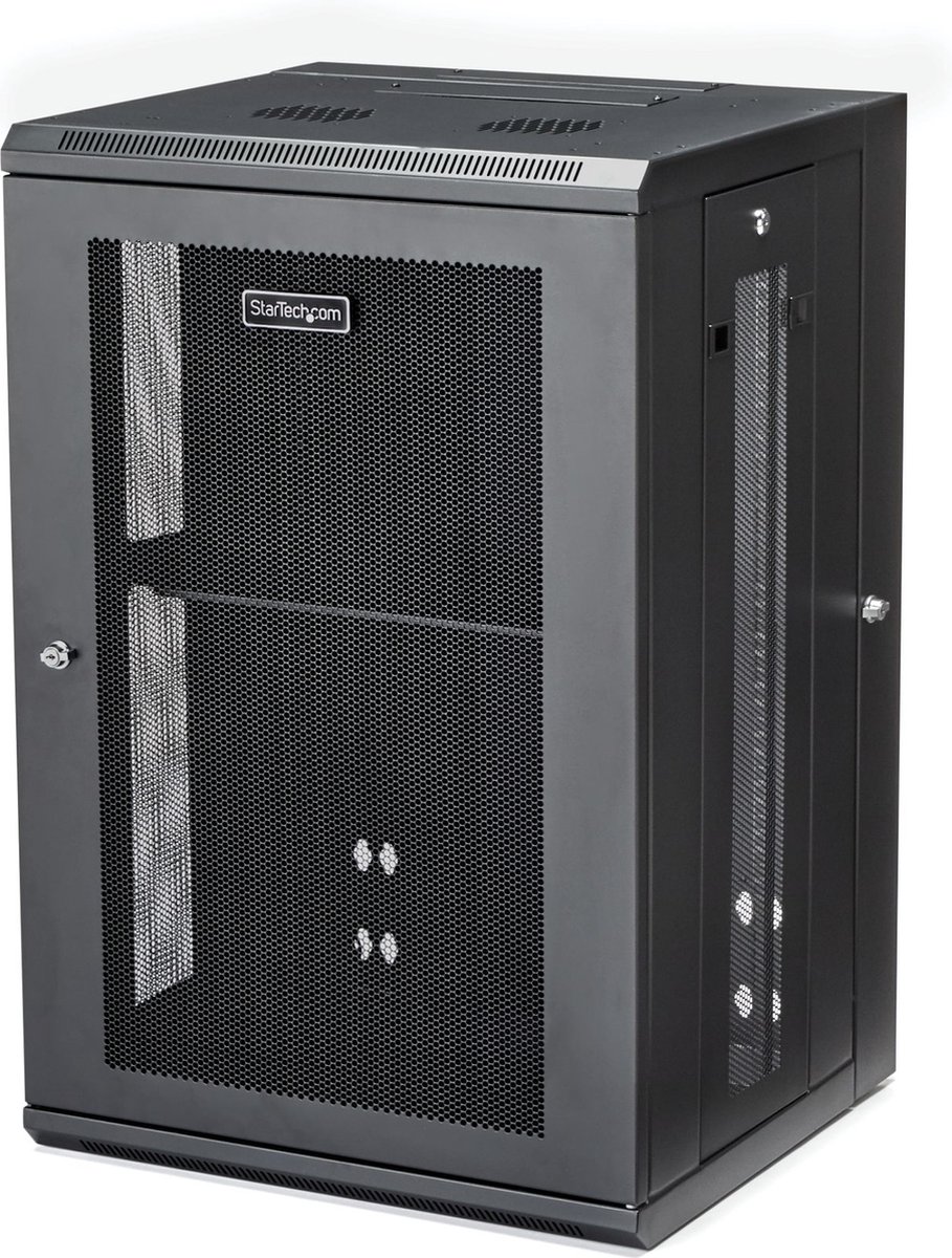 StarTech.com RK1820WALHM - 18U - 4-Port Wall Mount Rack Cabinet (Includes 1U Shelf)