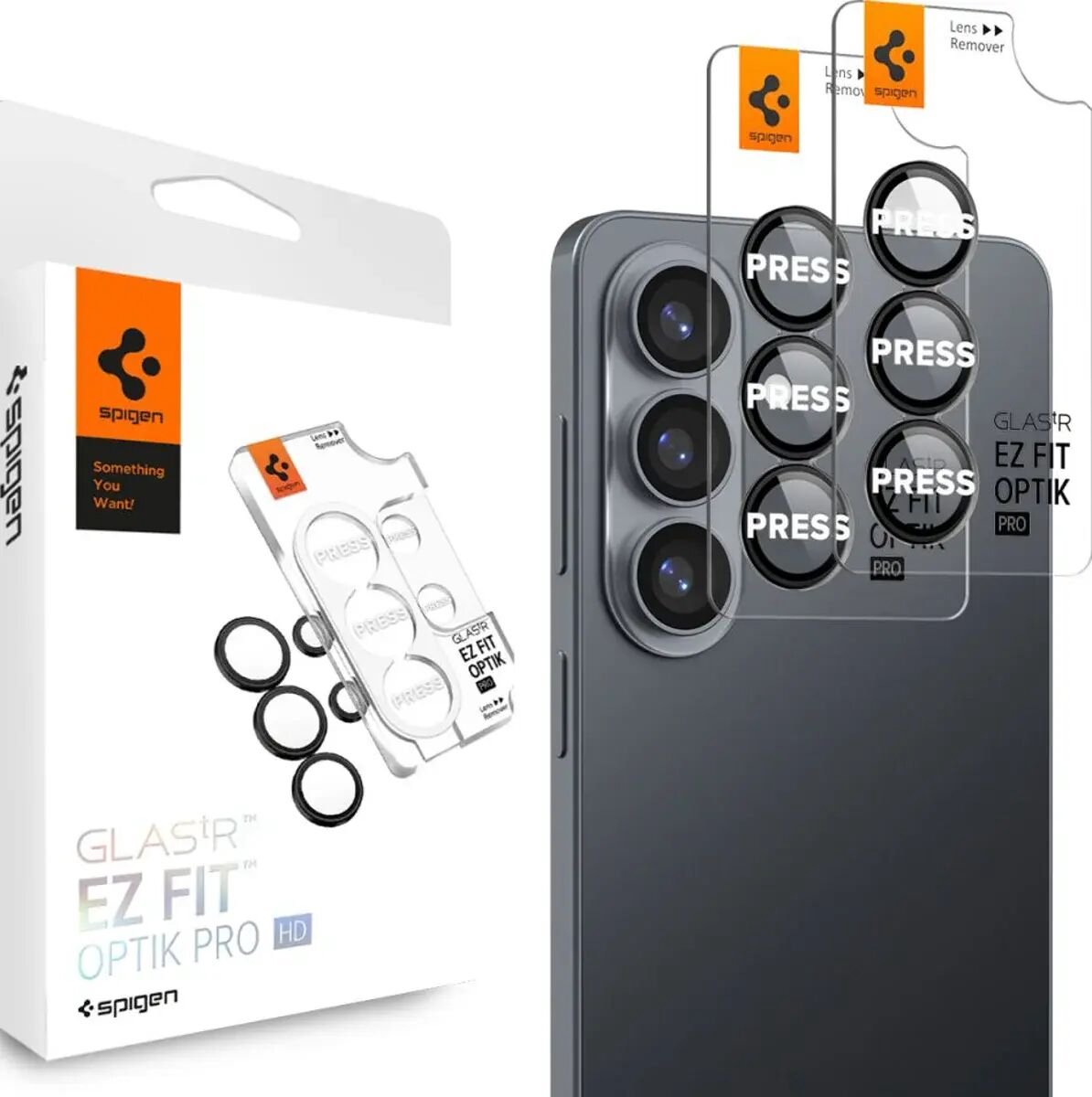 Spigen Glass tR EZ Fit Optik Pro HD 2 Pack - black - Samsung Galaxy S26