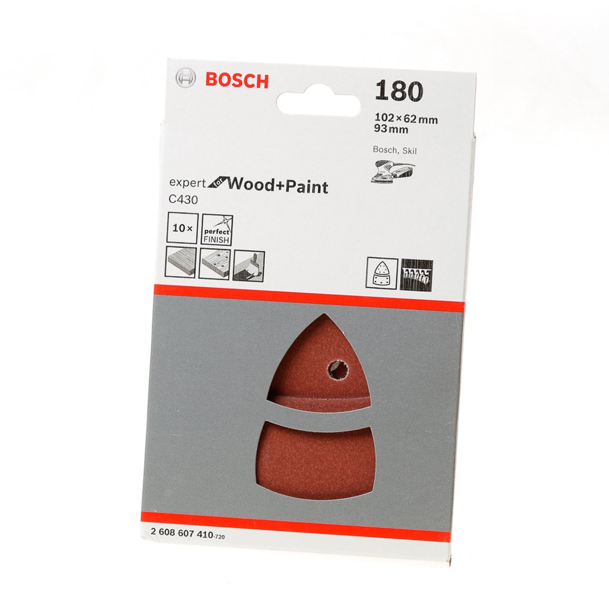 Bosch Slippapper C430 sats med 10 delar 102 x 62, 93 mm, 180