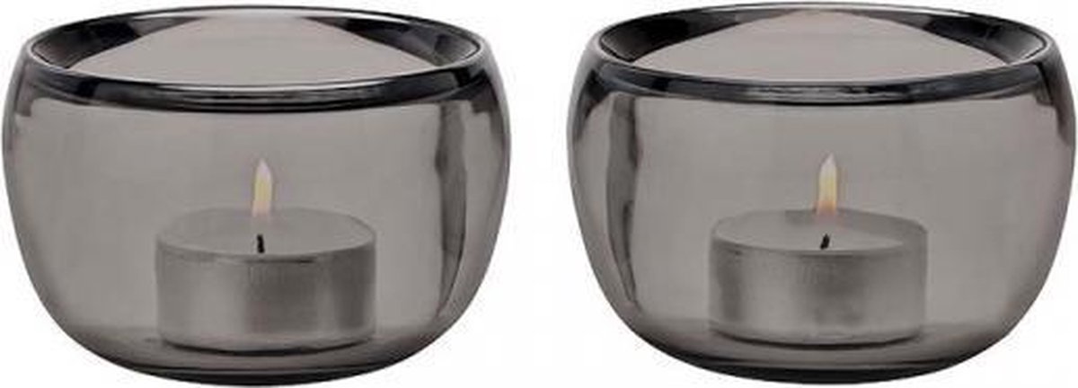 Stelton Set de 2 portavelas Ora Smoke