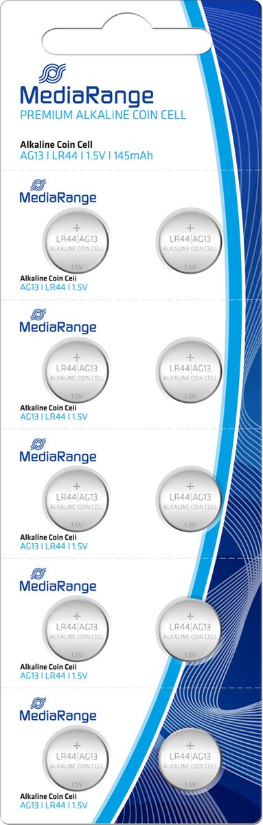 MediaRange batteri - LR44 - alkaliskt x 10