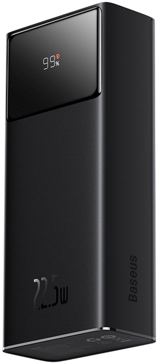 Baseus EnerFill FP41 22.5 W Power Bank with Simple USB-A - USB-C 3 A 30 cm Cable - Black - 30000 mAh