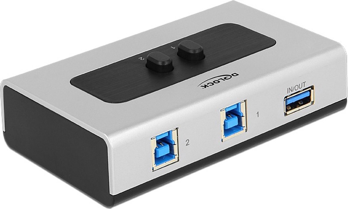 DeLOCK Switch USB 3.0 2 port Manual Bidirectional USB Hub - 2 porte - Svart