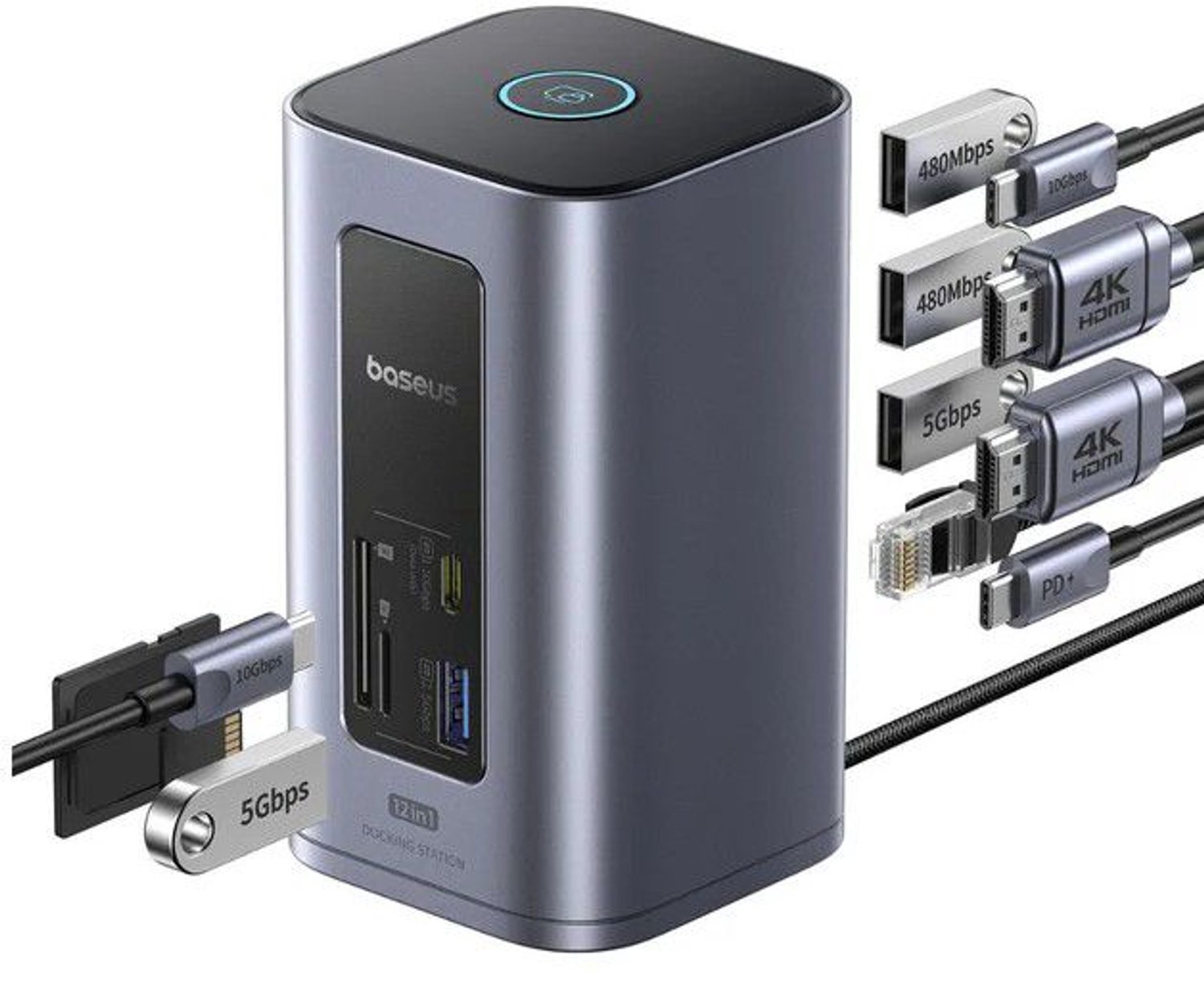 Baseus NU1 Air Spacemate hub 12in1 USB-C docking station - gray
