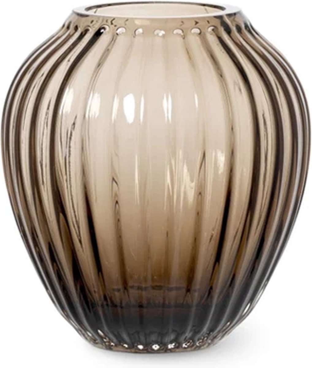 Kähler Jarrón de vidrio Hammershøi 14 cm nogal