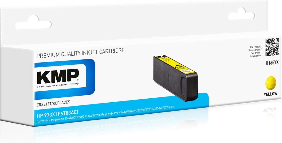 KMP Blæk erstatter HP 973X Kompatibel Gul H165YX 1753,4009