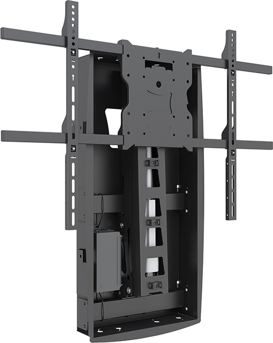 Multibrackets M mounting kit - full-motion motorized pull down - for TV - recessed - black - Max 45 kg - recommended for 86"