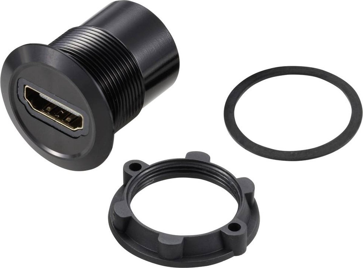 TRU COMPONENTS TC-11980464 HDMI-panel-adapter tilslutning HDMI-tilslutning - HDMI-tilslutning Sort Indhold: 1 stk