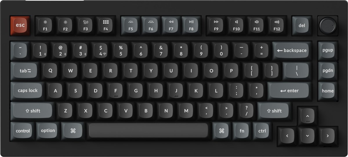 Keychron V1 Ultra 8K keyboard - Gaming Tastatur - Uden Numpad - ANSI - Sort