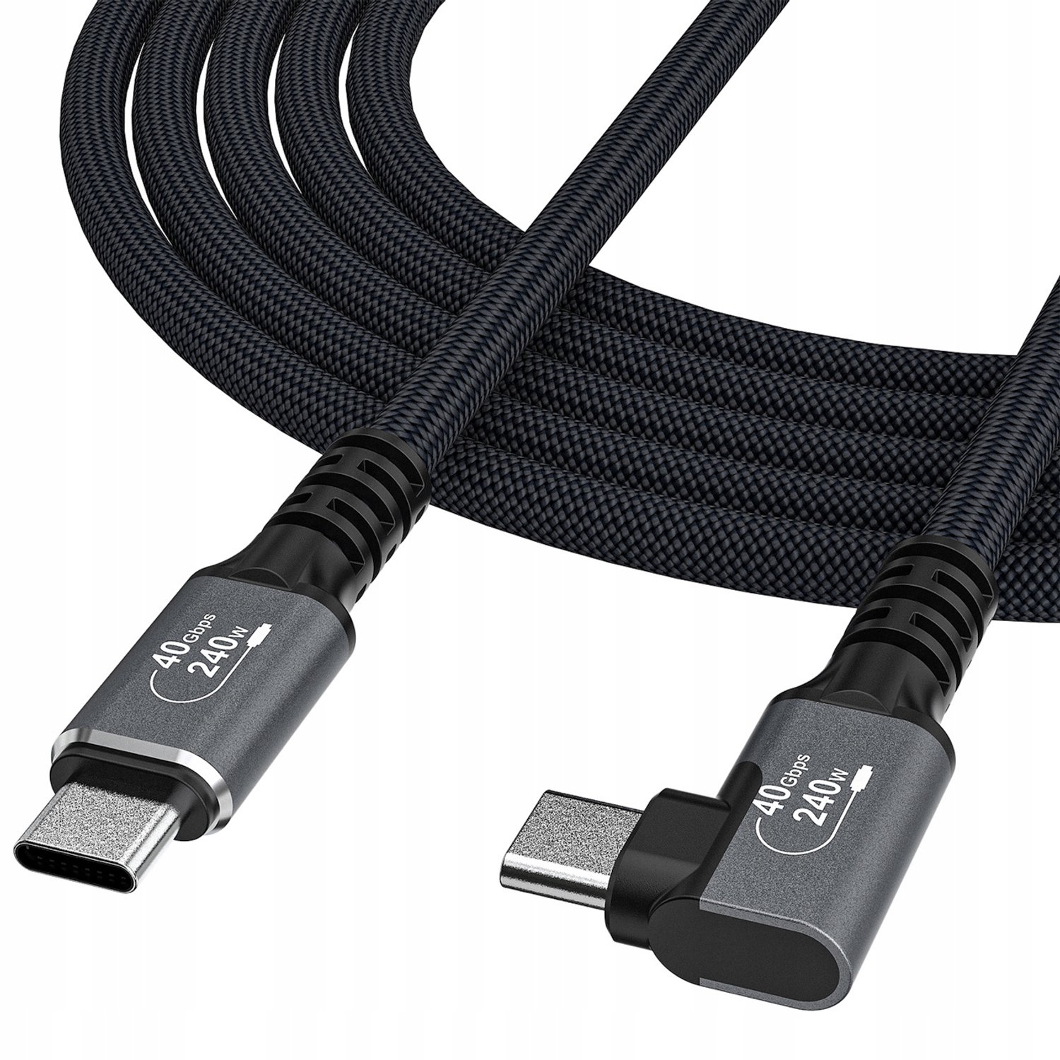 Wozinsky WPS2-UY41S USB-C Thunderbolt 4 240W 2m Angle Cable - Black