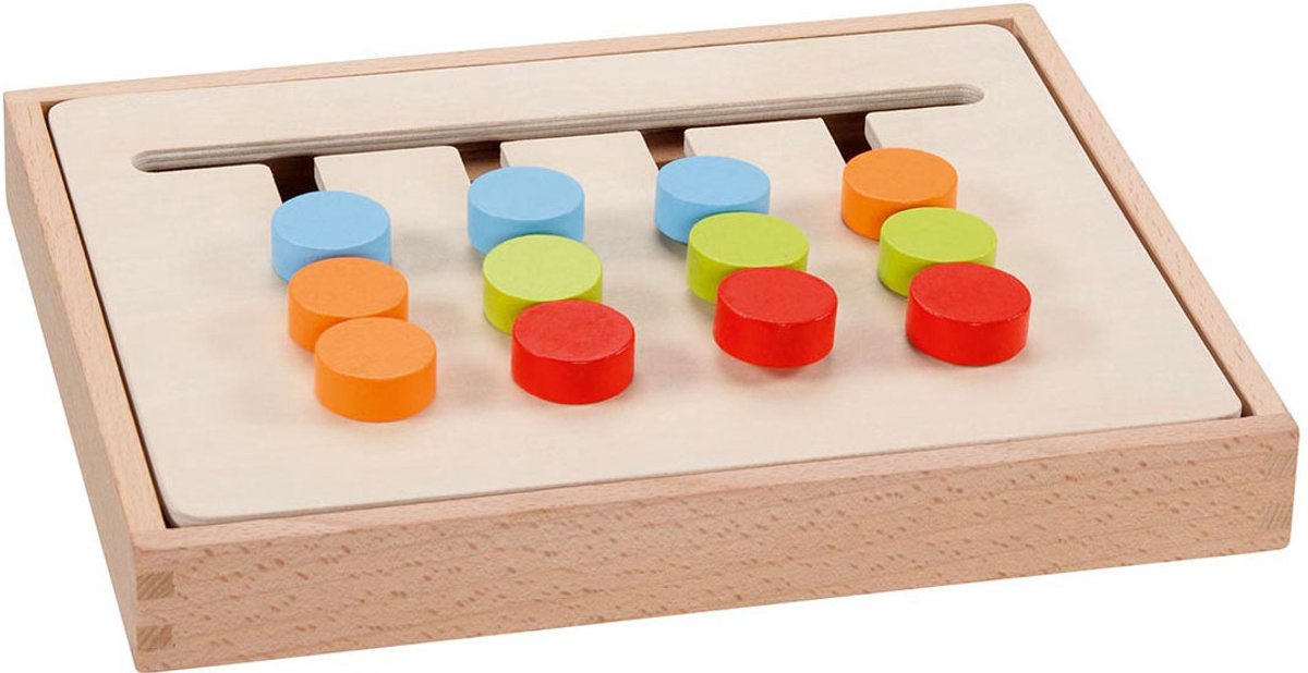 Goki Wood Color Sorting Board in Wooden Box