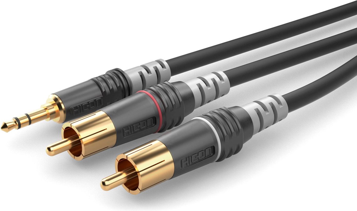 Sommer Cable HBA-3SC2-0600 Jack / Phono Audio Tilslutningskabel [2x Cinch-stik - 1x Jackstik 3,5 mm] 6.00 m Sort