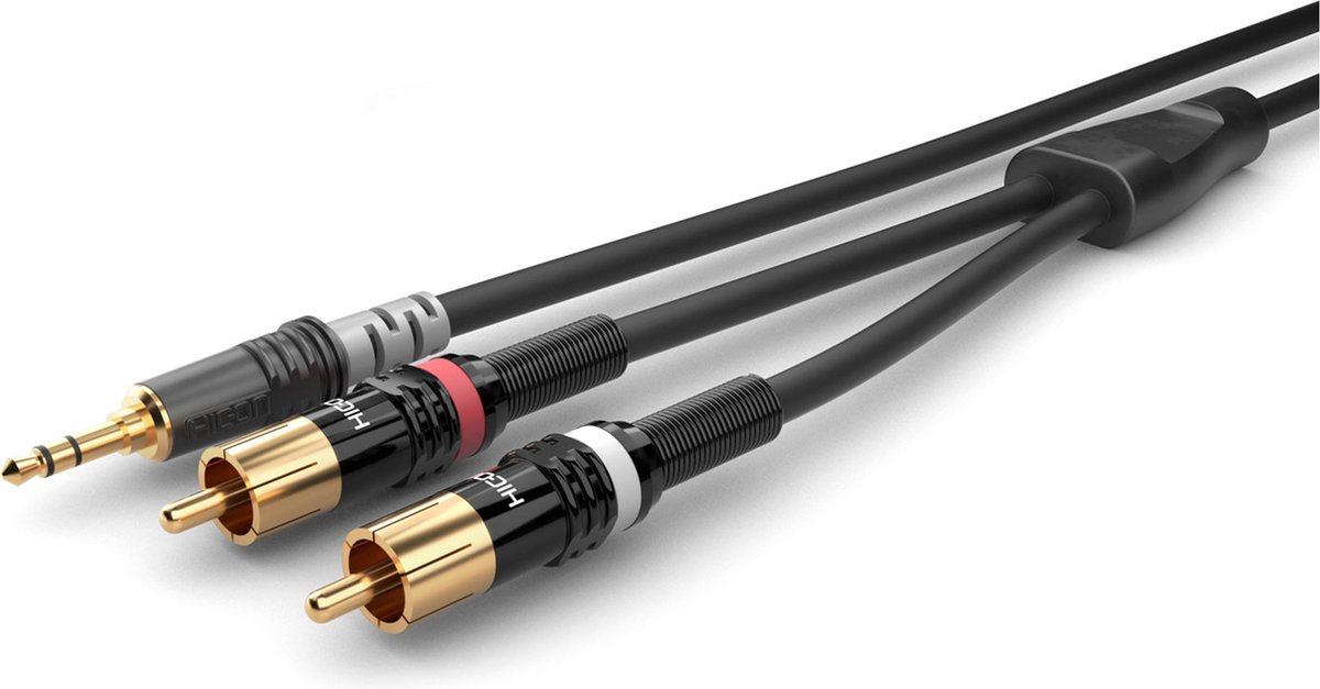Sommer Cable HBP-3SC2-0090 Audio Tilslutningskabel [1x Jackstik 3,5 mm - 2x Cinch-stik] 0.90 m Sort