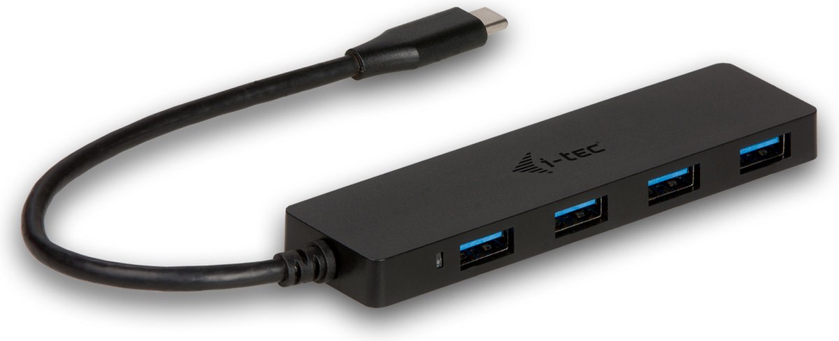 i-tec C31HUB404 USB-hub 4 porte USB-A USB 3.0 5 GBit/s med USB-C-stik Sort C31HUB404
