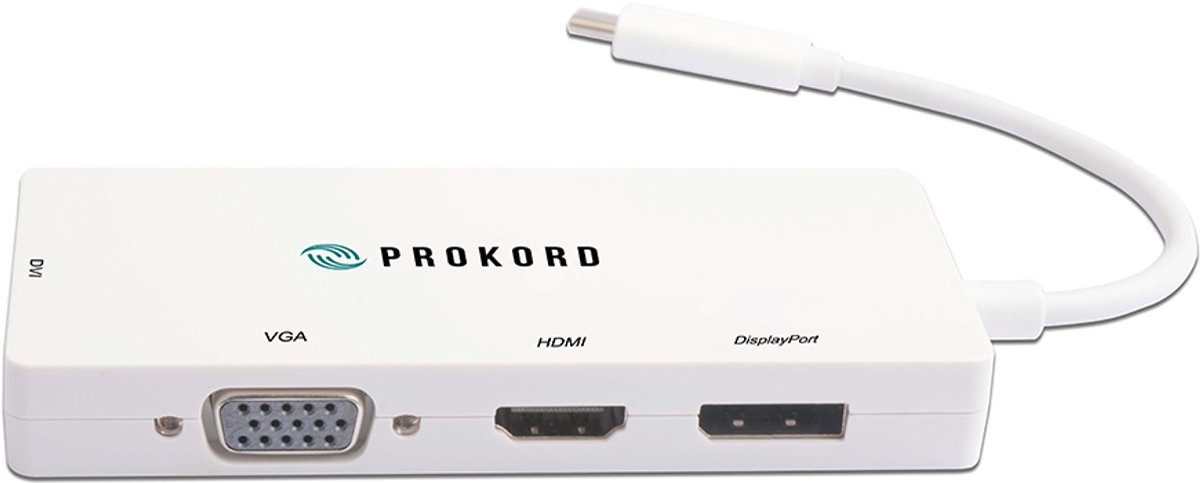 Prokord Usb-c To 4-in-1 Vga/dvi/hdmi/dp 4k Adapter