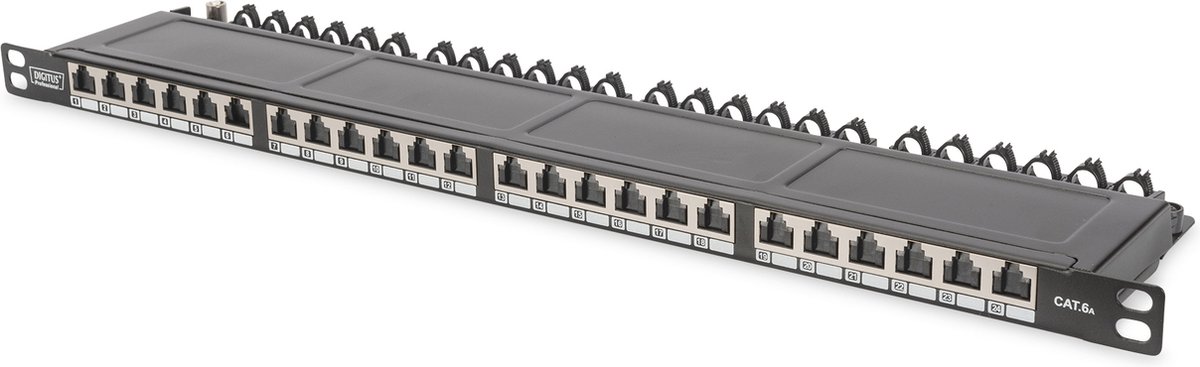 Digitus Patchpanel Svart Cat 6a 0.5u