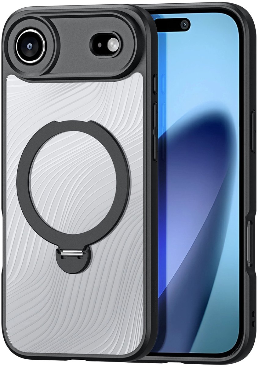 Dux Ducis Aimo Mag Magnetic Ring Magnetic Ring and Stand Case for iPhone 17 Air - Black