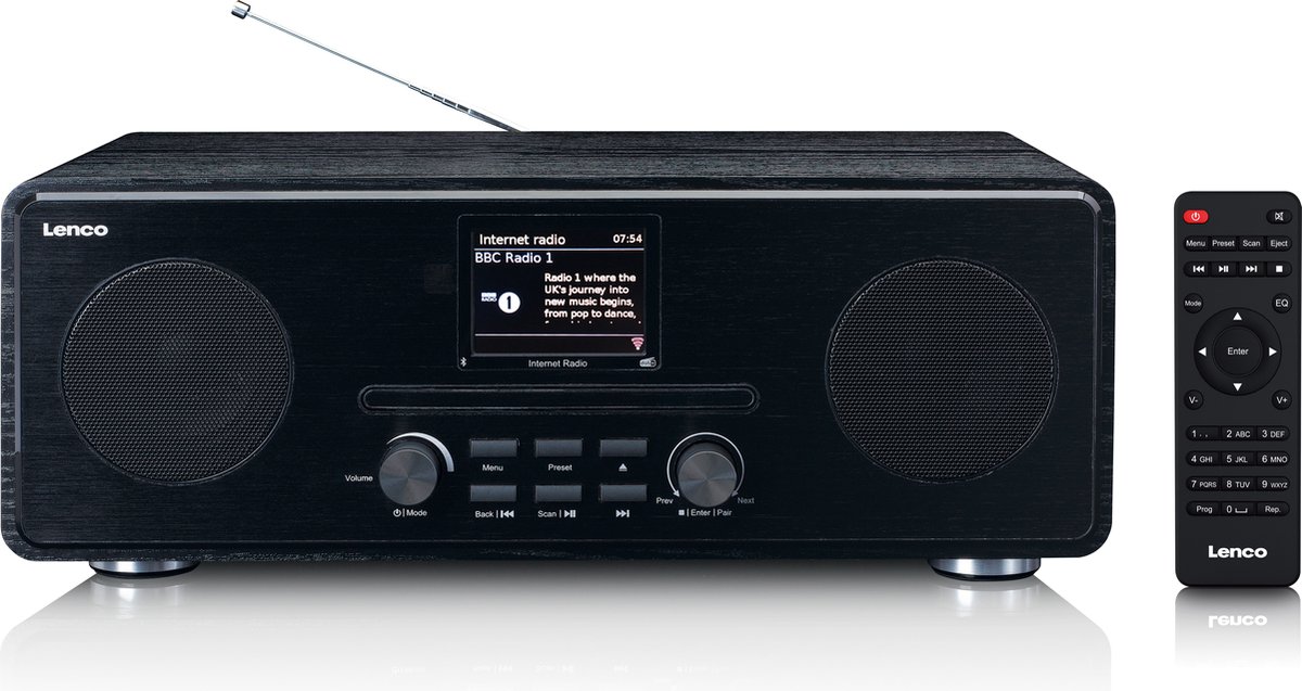 Lenco IR DAB+ FM radio with CD BT and RC - DAB+/FM - Sort