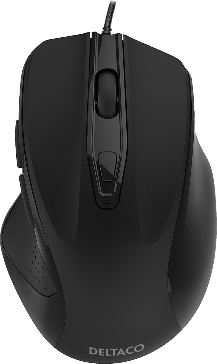 Deltaco OFFICE Wired Silent Office Mouse - Mouse - Optic - 6 knappar - Svart