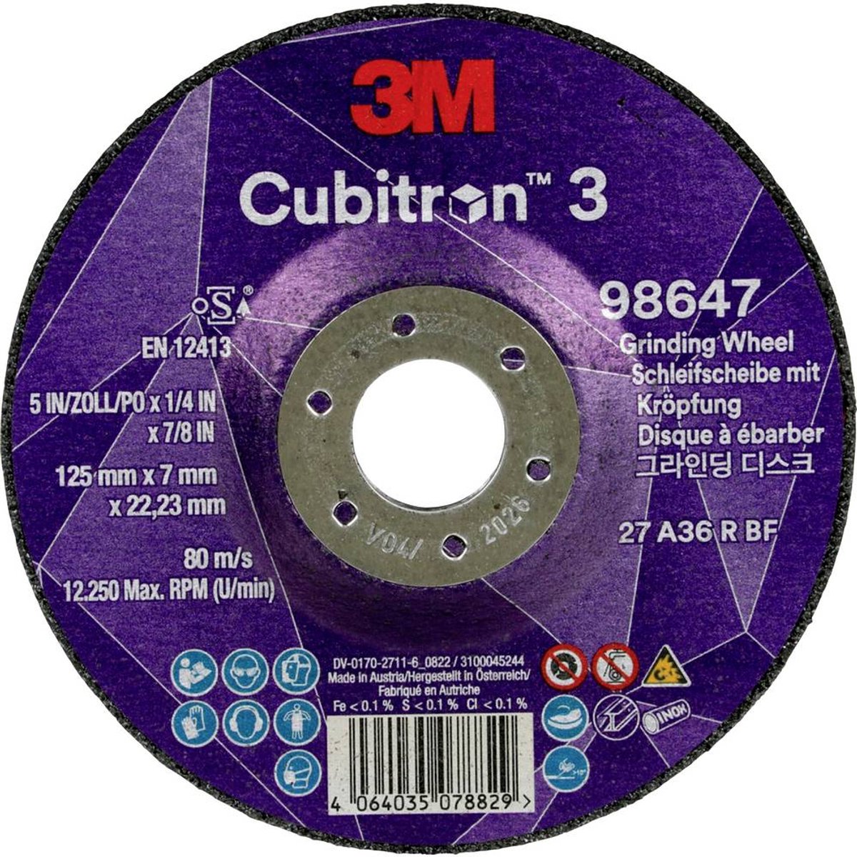 Cubitron 98647 Skrubbskiva 10 delar 125 mm 22.23 mm 10 st