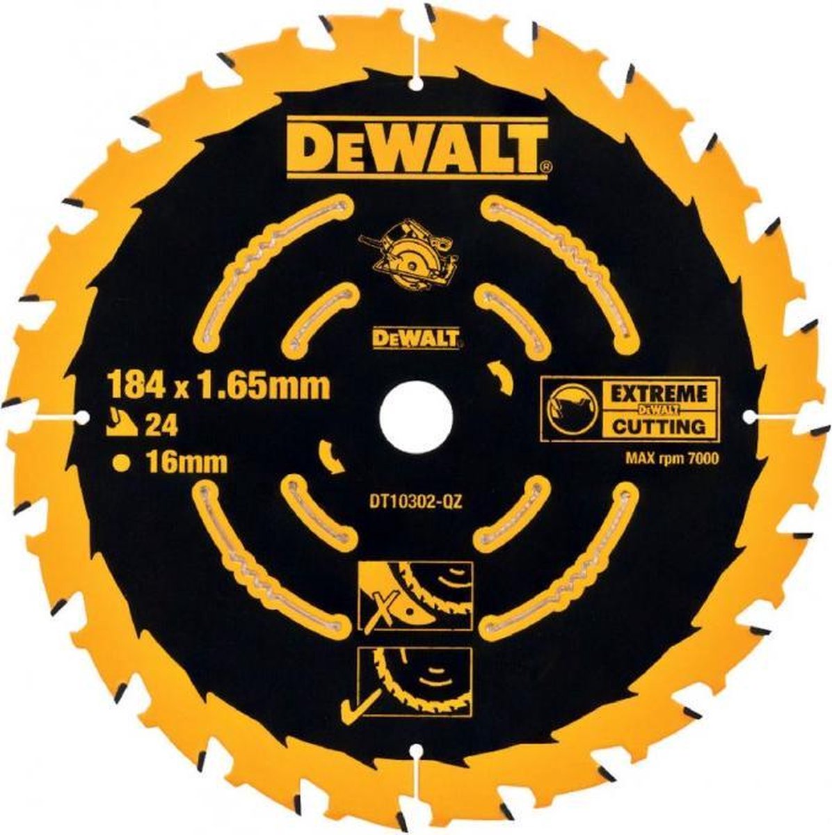 DEWALT DT10302-QZ DT10302-QZ Cirkelsågblad 184 mm 1 st